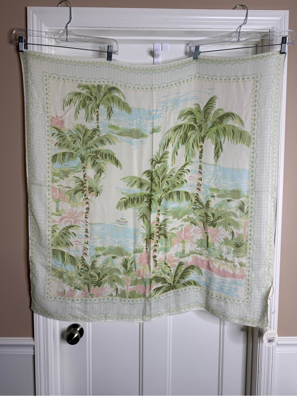 NWT Spartina Midi Scarf Coastal Dreams in Pastel Greens and Pink